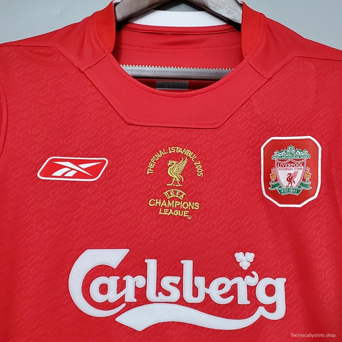 Retro 2005 Liverpool Champions League version home Soccer Jersey