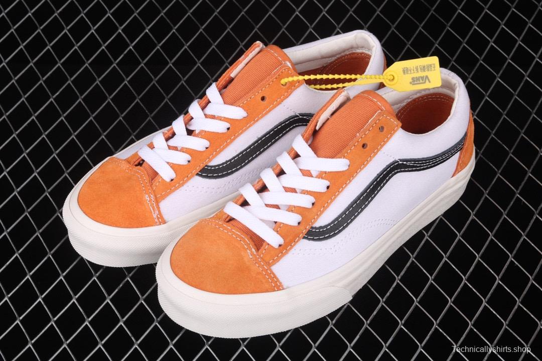 Vans Style 36 caramel orange and white small head splicing low-help couple casual board shoes VN0A3DZ3WZ5