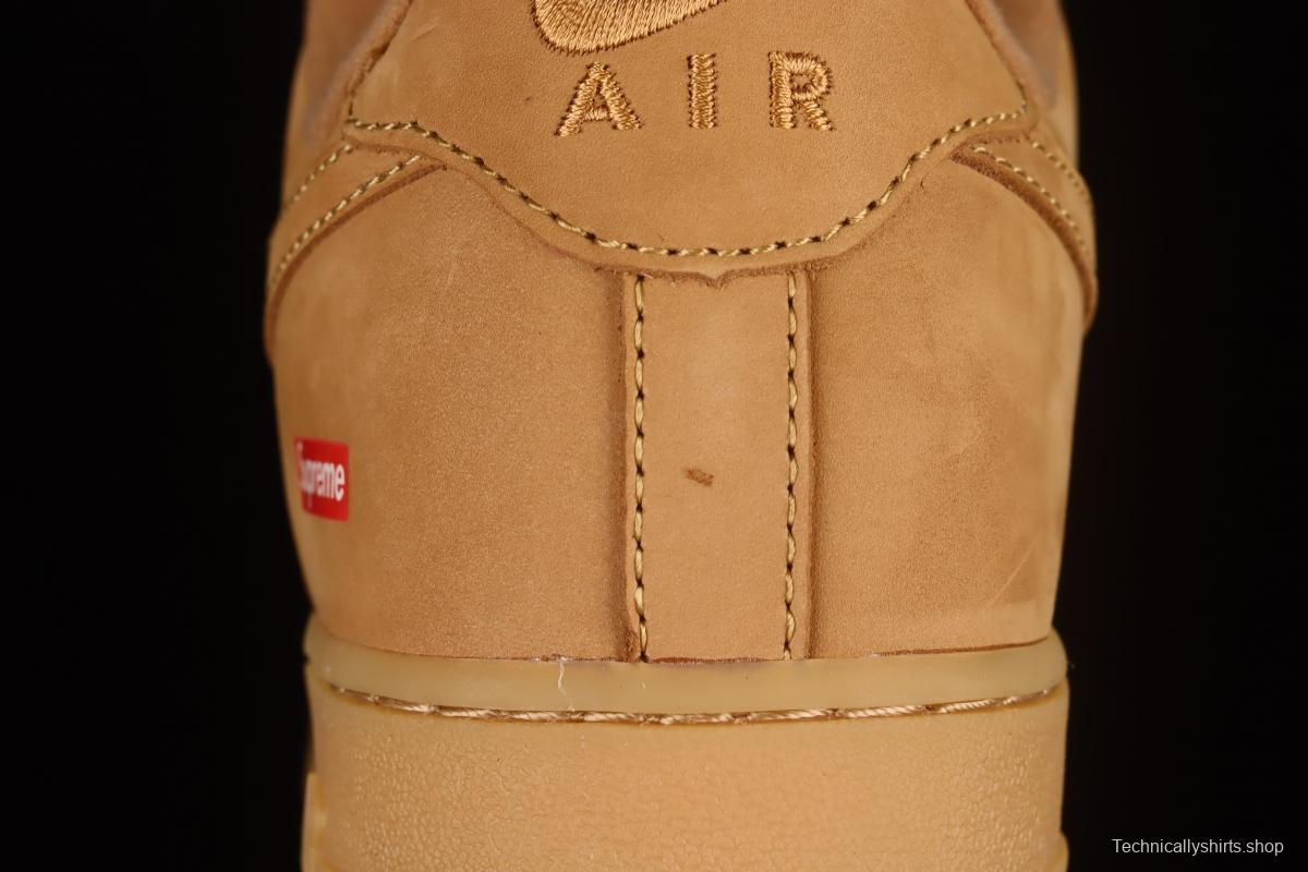 Supreme x NIKE Air Force 1 Low AF1 Collaboration Wheat Suede Low-Top Casual Sneakers DN1555-200