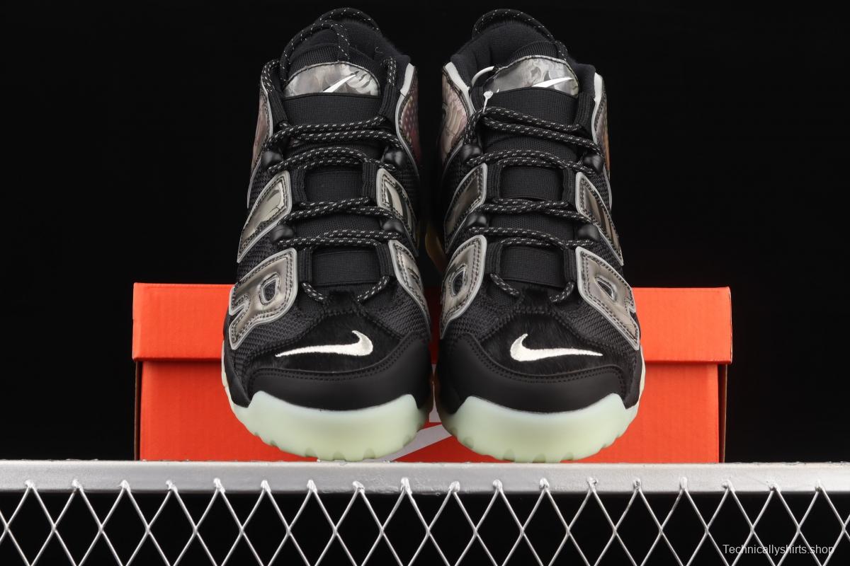 NIKE Air More Uptempo 96 QS Pippen original series black and green floating world painting night light classic high street leisure sports culture basketball shoes DM6213-045