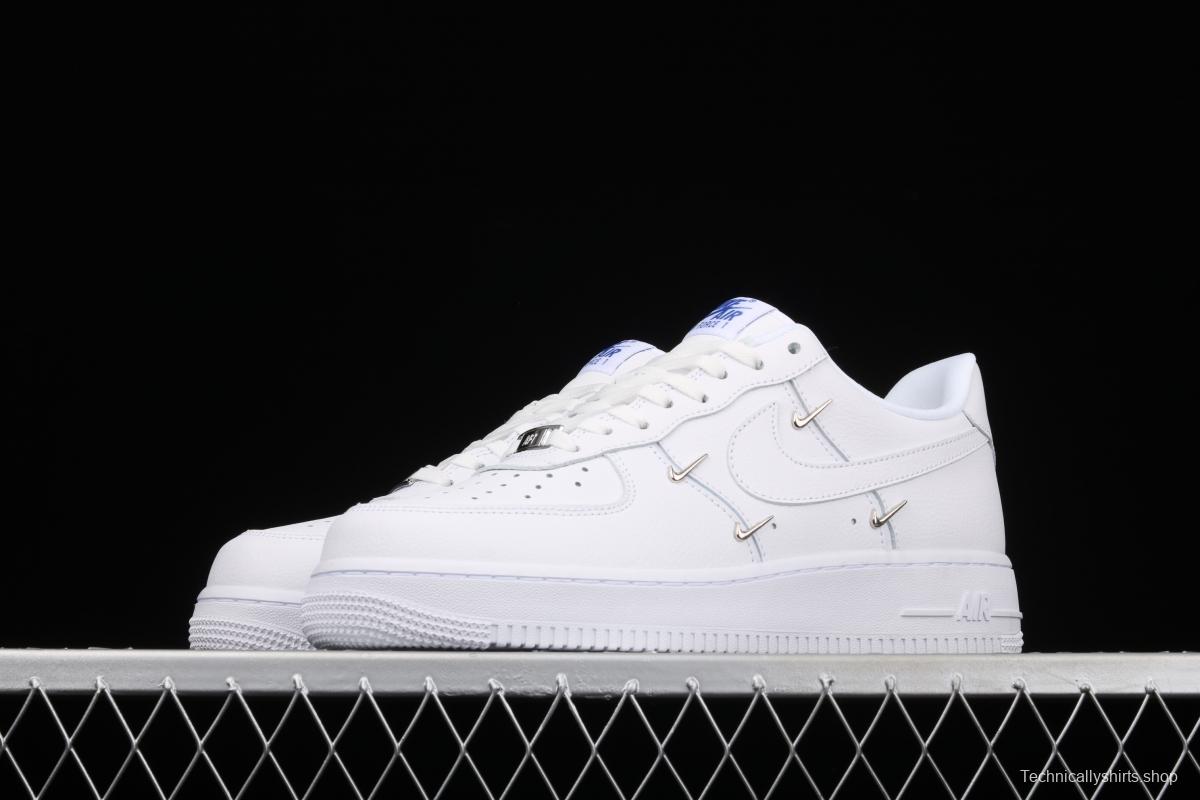 NIKE Air Force 11607 Low All white joint name small silver hook low-top casual board shoes CT1990-100