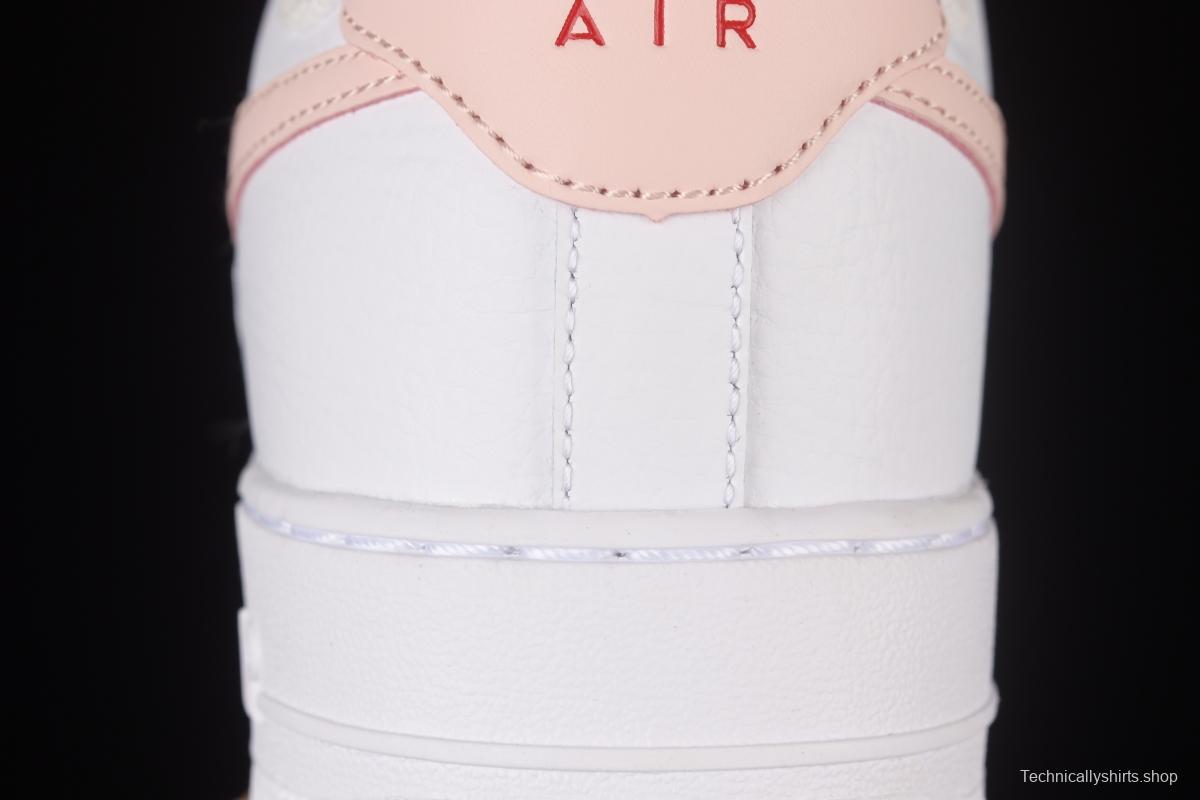 NIKE Air Force 1'07 Low White Pink Hook Low Casual Sneakers 315115-167