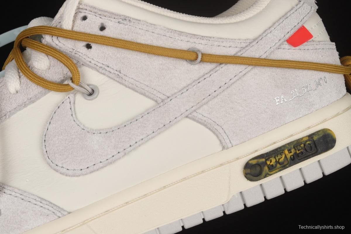 OFF-White x NIKE DUNK Low 12 of 50 OW suede SB buckle rebound fashion casual board shoes DJ0950-105