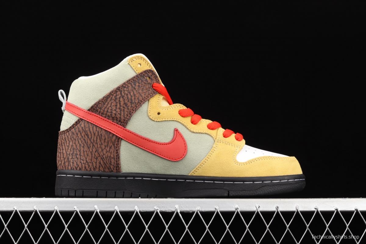 Color Skates x NIKE SB DUNK High burrito yellow brown red CZ2205-700