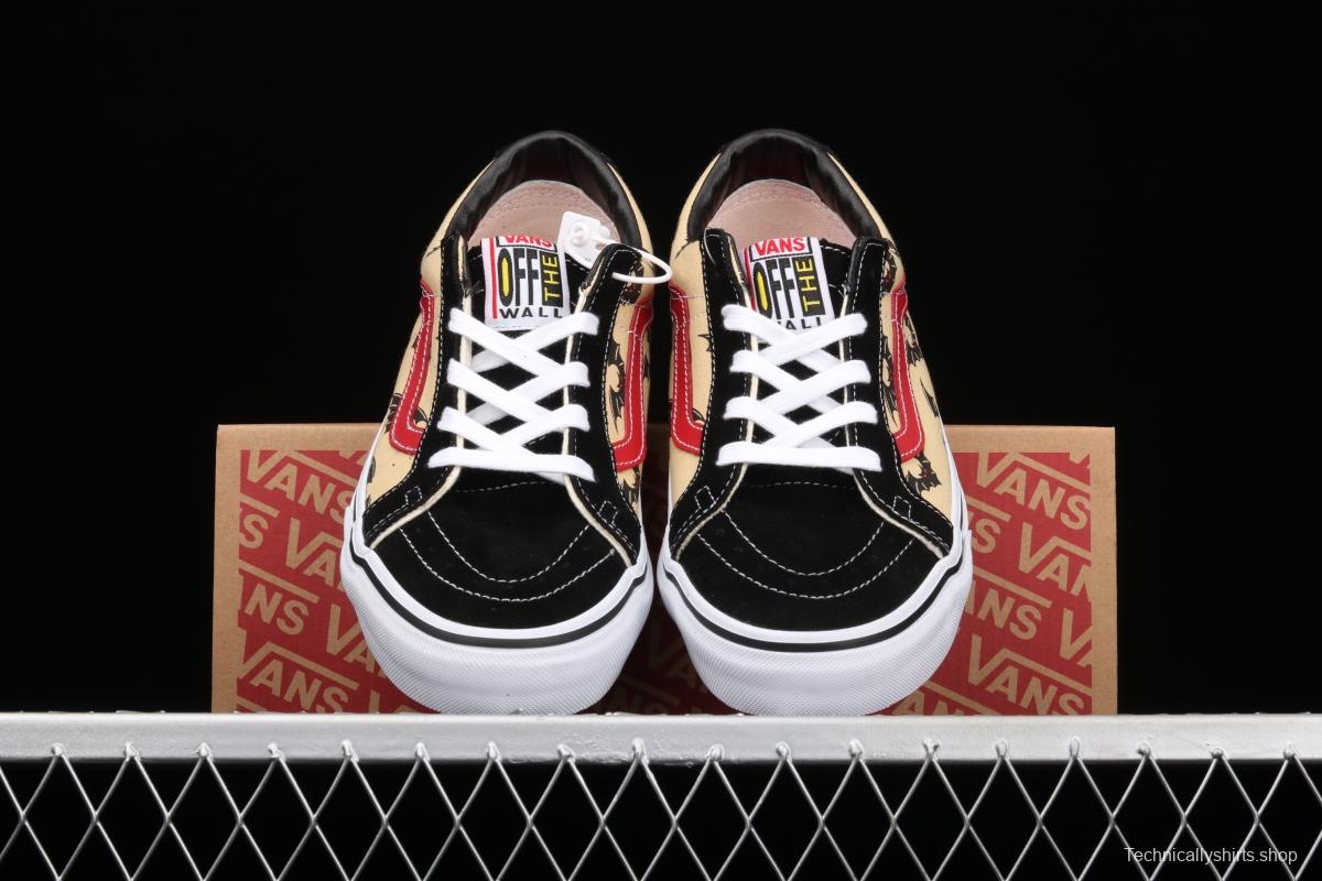 Vans side striped bat pattern low-top sports board shoes VN0A4UWI2U4