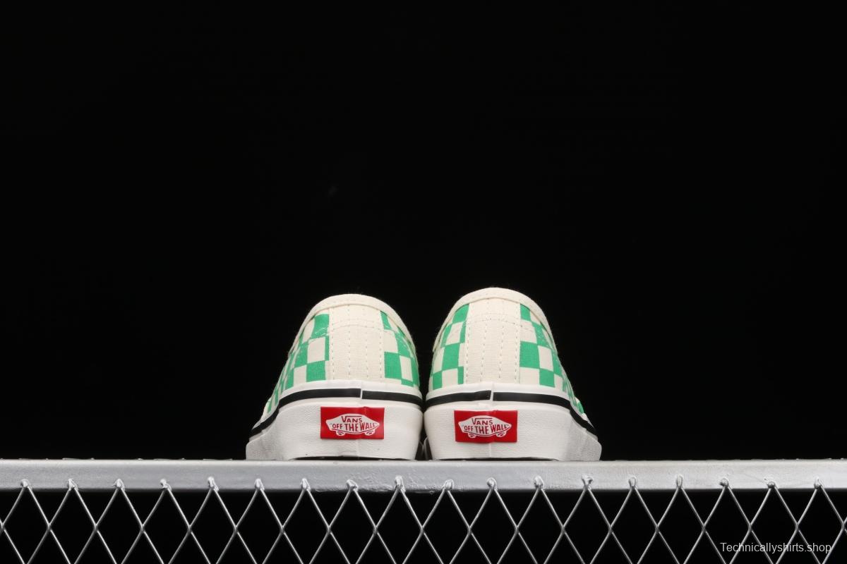 Vans Authentic classic Anaheim milk green checkerboard 4-hole low-side high-end vulcanized skateboard shoes VN0A54F241H