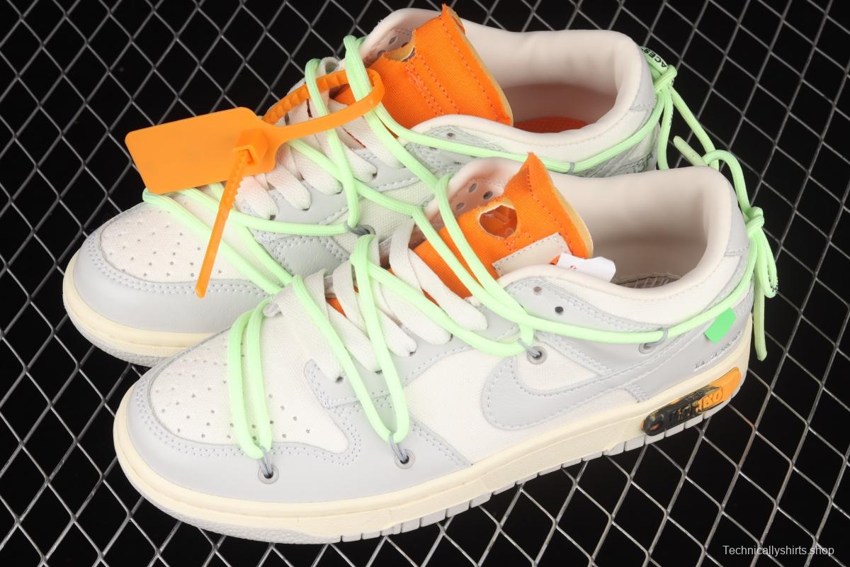 OFF-White x NIKE DUNK Low OW grey leisure sports skateboard shoes DM1602-128,