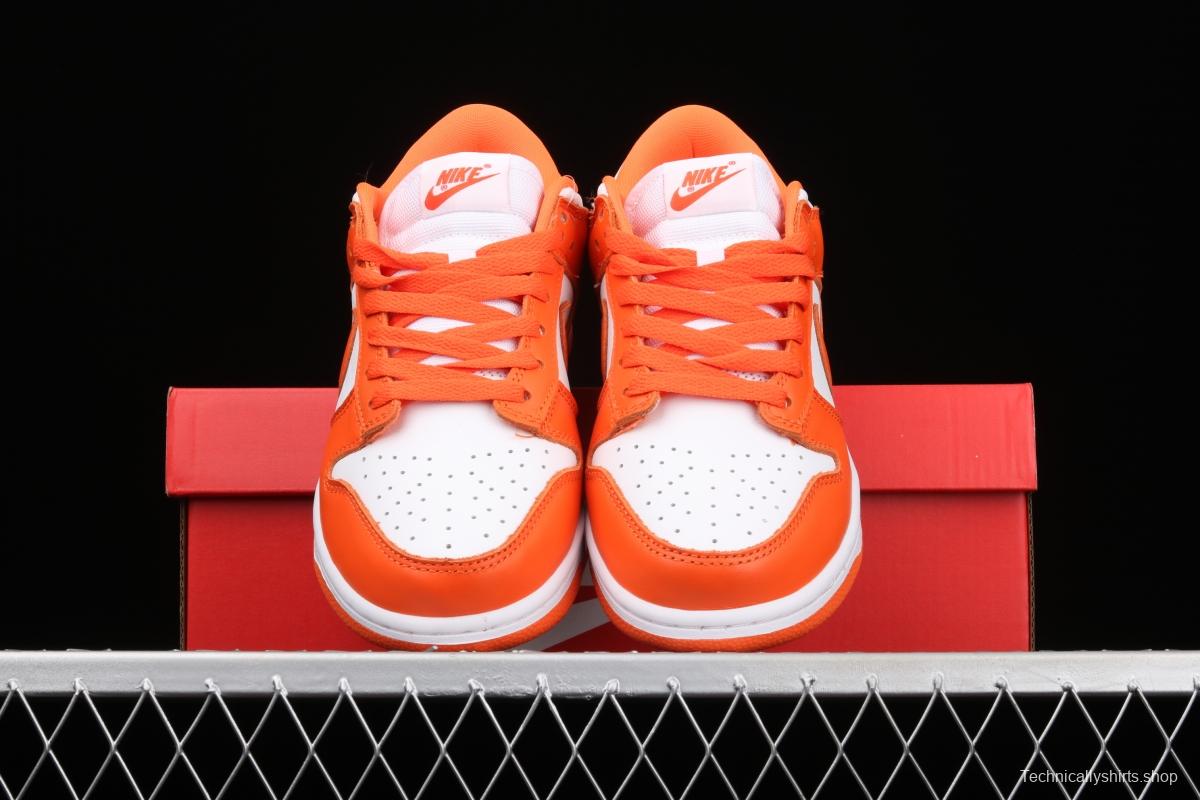 NIKE SB DUNK Low Pro Syracuse White Orange head and low Top Leisure Board shoes CU1726-101