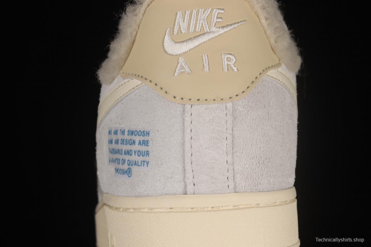NIKE Air Force 1o07 Low Sherpa wool lined low-top casual board shoes DO7195-025