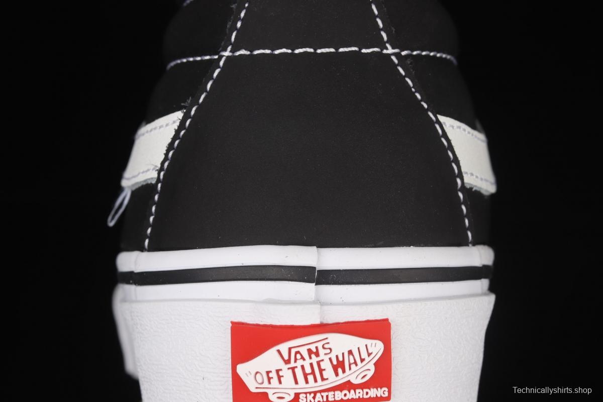 Vans Kate SK8-Mid black and white suede legendary skater superstar Jeff Grosso commemorates professional skateboard shoes VN0A5FCG625