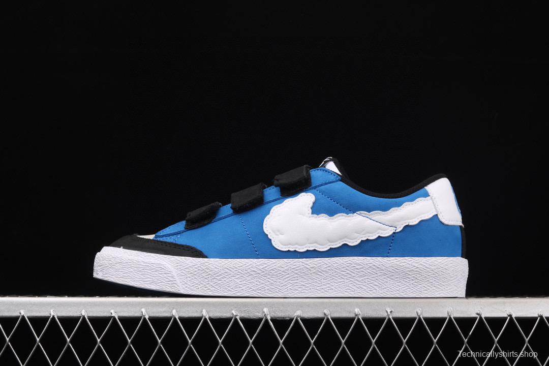 Kevin BrAdidasley x Nike SB Blazer Low Heaven joint style Velcro suede splicing leisure board shoes CT4594-400