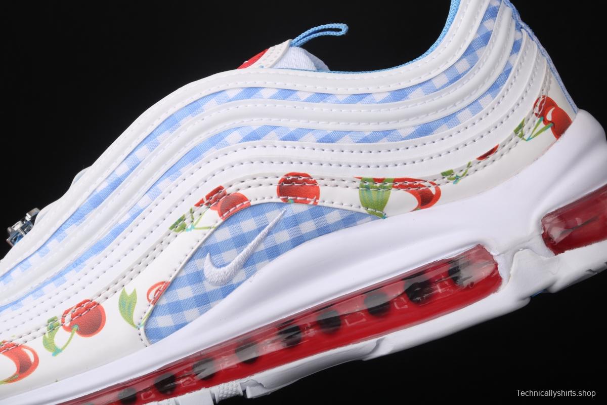 NIKE Air Max 97 summer cherry blue bullet air cushion running shoes CW5806-100