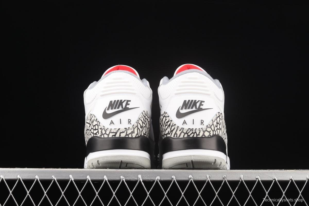 Air Jordan 3 TiNIKEer Hatfield AJ3 Joe 3 manuscript White cement Hook AV6683-160