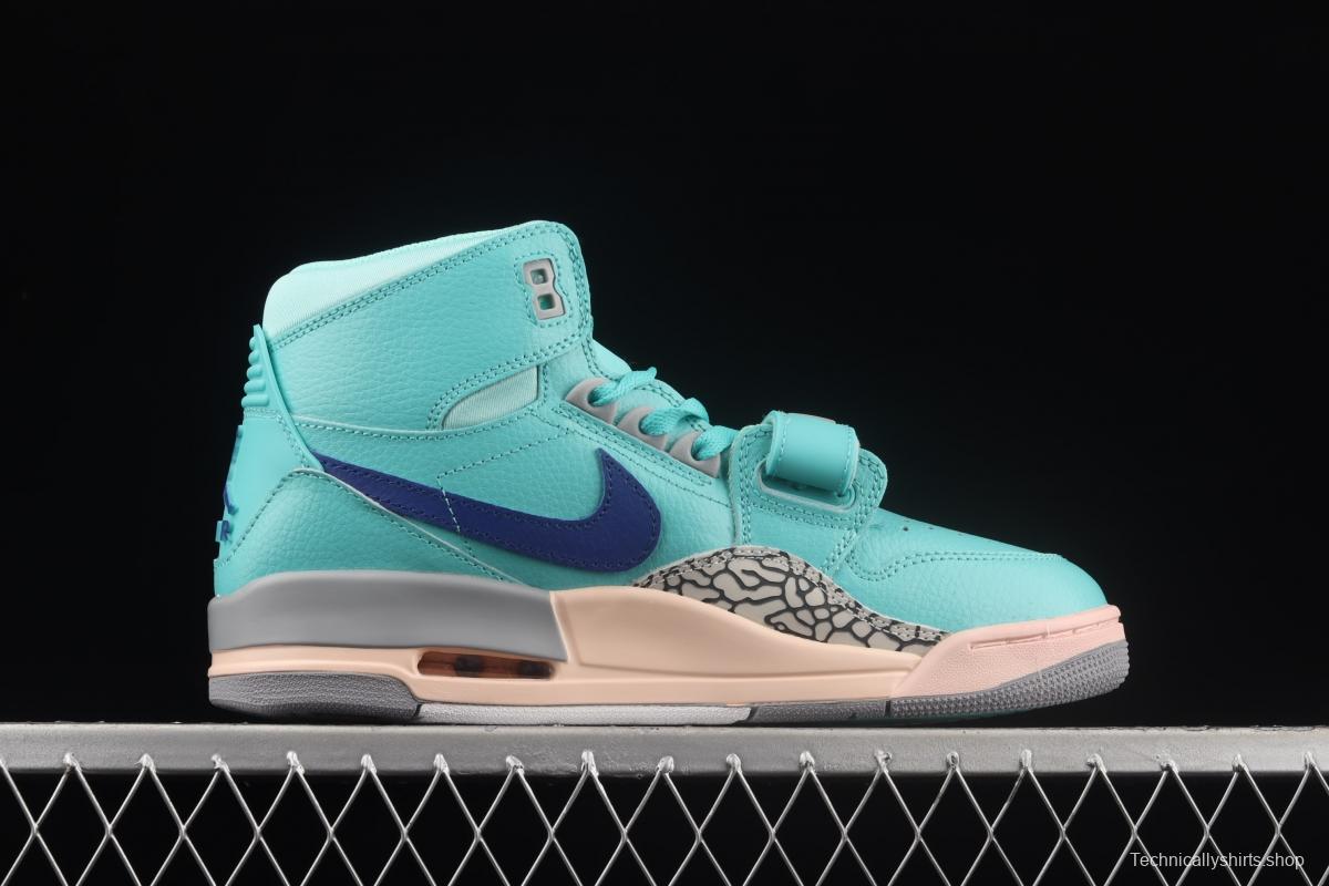 Jordan Legacy 312 water blue color matching Velcro three-in-one board shoes AV3922-384