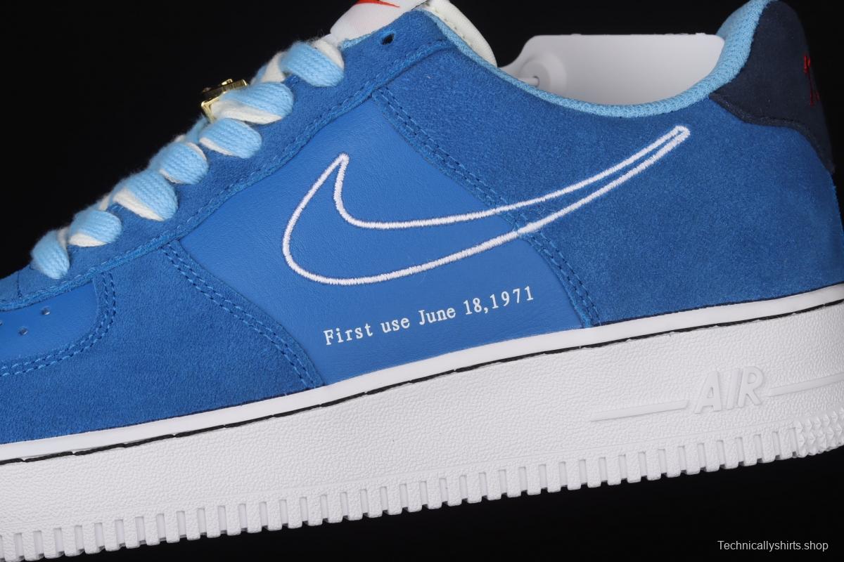 NIKE Air Force 11407 Low sky blue electric embroidery hook low-top casual board shoes DB3597-400