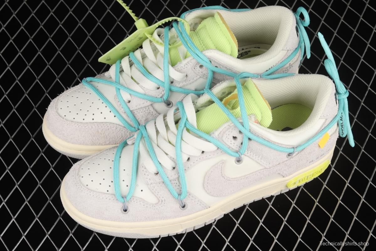 OFF-White x NIKE DUNK Low 12 of 50 OW suede SB buckle rebound fashion casual board shoes DJ0950-106