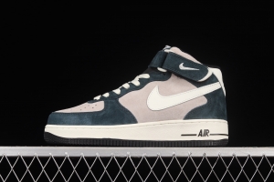 NIKE Air Force 1: 07 Mid cream-green suede medium-top casual board shoes DE6933-865