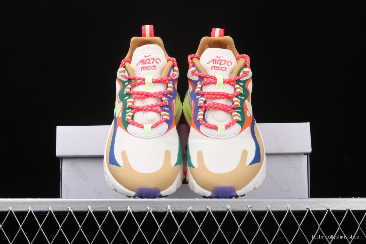 NIKE Air Max 270React new high-frequency mesh function half-palm air cushion cushioning running cloth shoes CQ4805-071