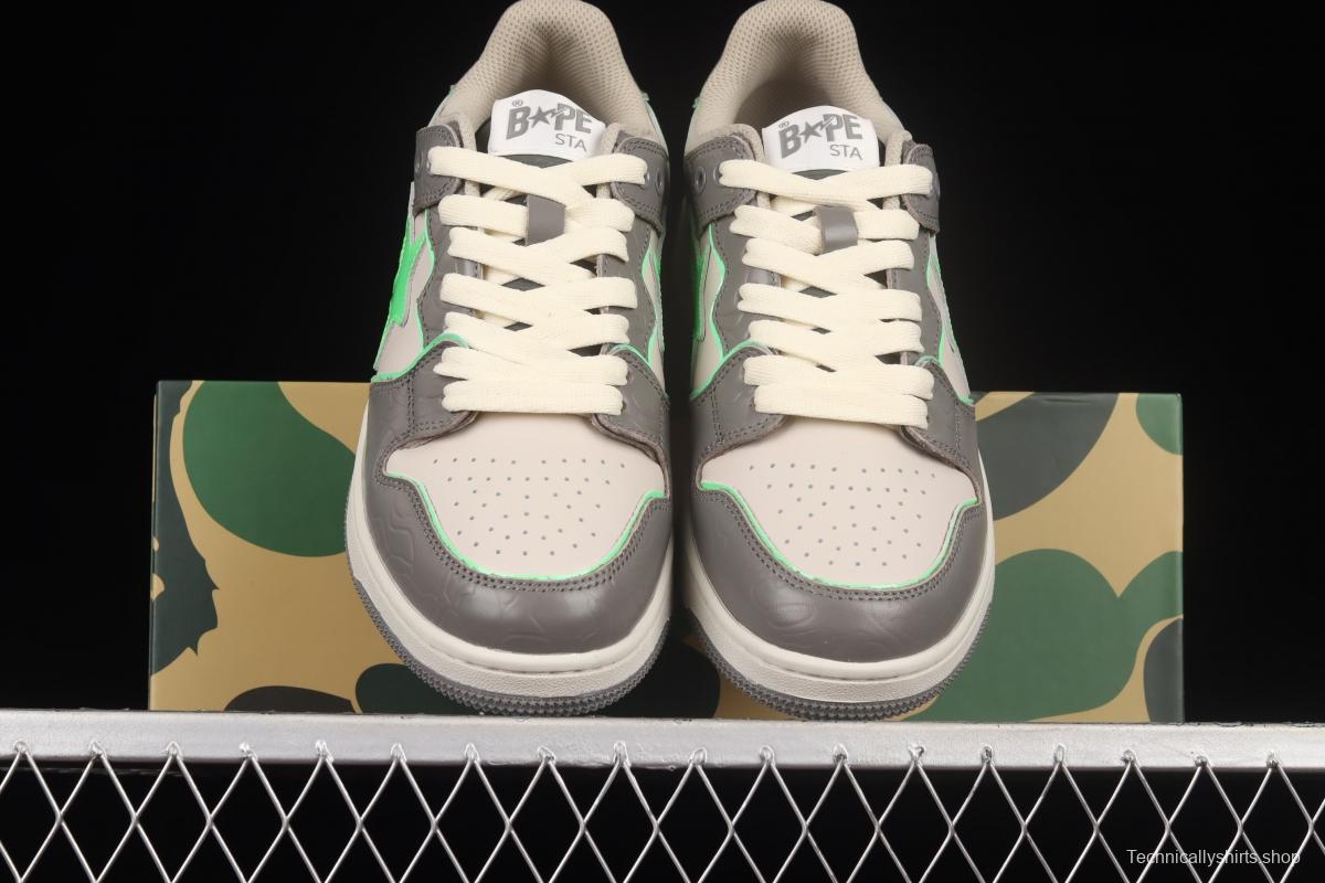 Human MAdidase Bape Sta Sk8 To Nigo trend godfather Nigo brand ape head classic skateboard 1G70191034 gray-green leisure sports shoes