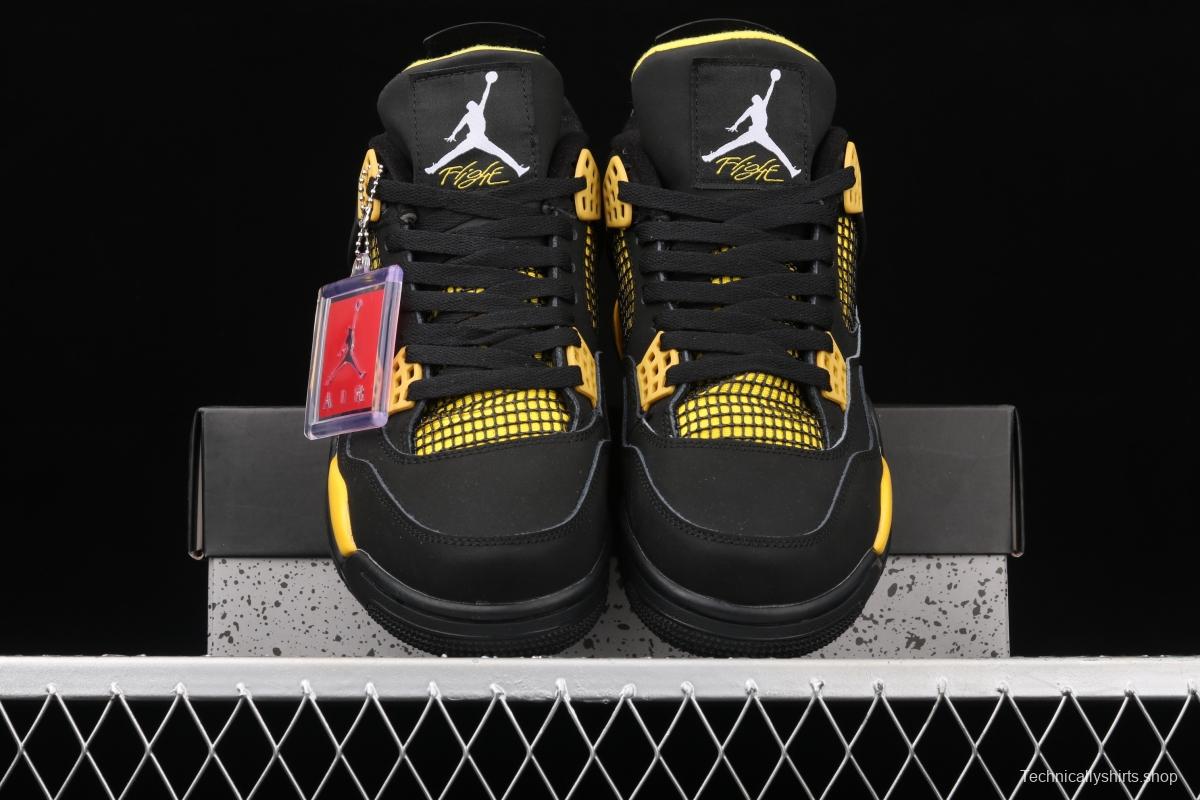 Air Jordan 4 Retro Black and Yellow 308497-008