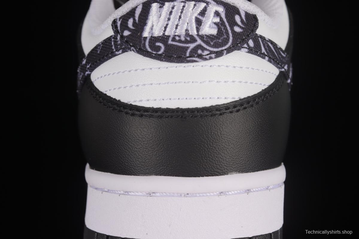 NIKE SB DUNK Low Black Paisley Black and White Panda Cashew Flower SB Buckle Shredded Backboard Fashion Casual Sneakers DH4401-100