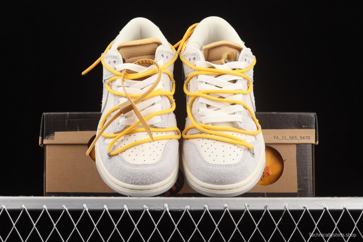 OFF-White x NIKE DUNK Low OW suede SB buckle rebound fashion casual board shoes DJ0950-109