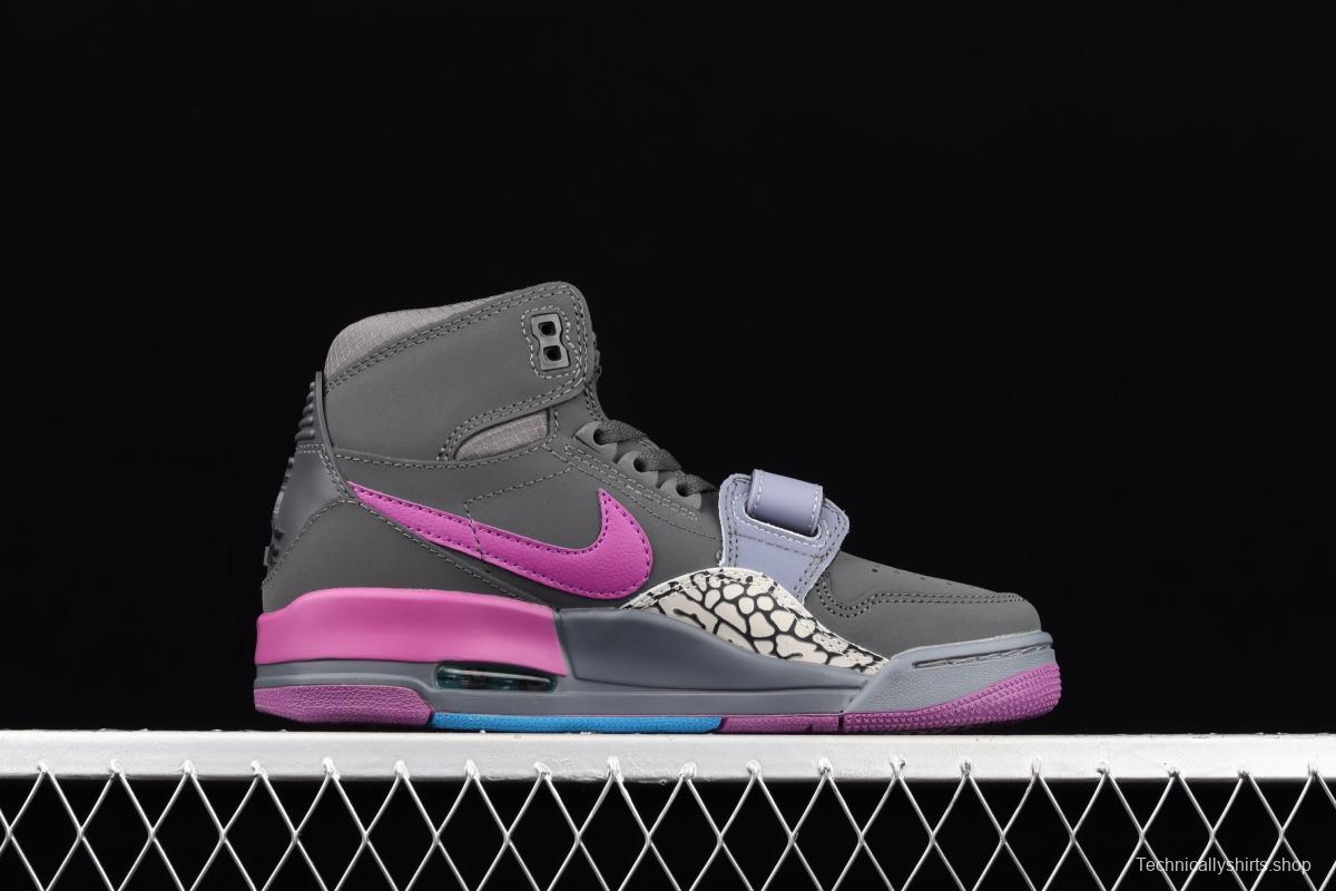 Jordan Legacy 312 black and purple color Velcro three-in-one board shoes AV3922-005