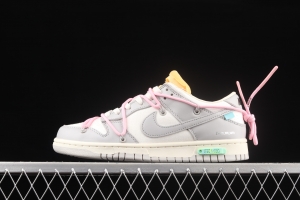 OFF-White x NIKE DUNK Low OW gray SB buckle rebound fashion casual board shoes DM1602-109