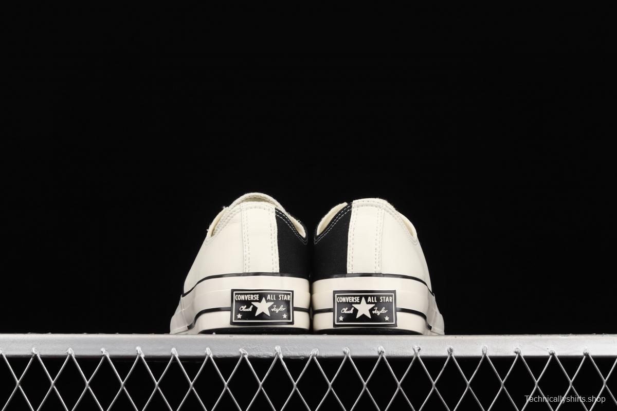Converse Restructured Chuck 1970 White spliced black and white vulcanized low-top leisure sports shoes 168624C