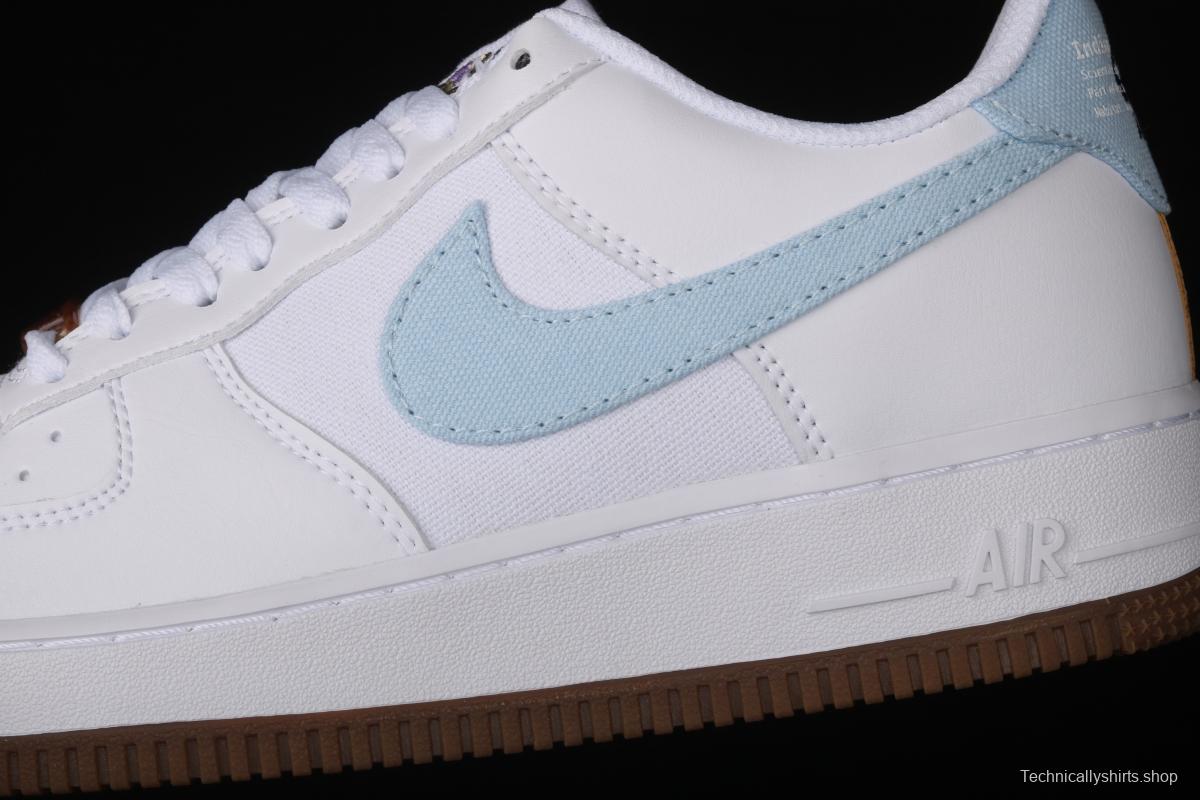 NIKE Air Force 1x07 canvas spliced low-top casual board shoes CZ0338-100