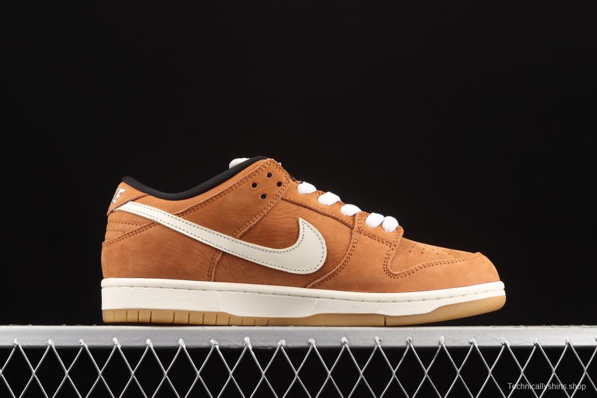 NIKE SB DUNK Low Pro ISO khaki brown SB rebound fashion casual board shoes DH1319-200