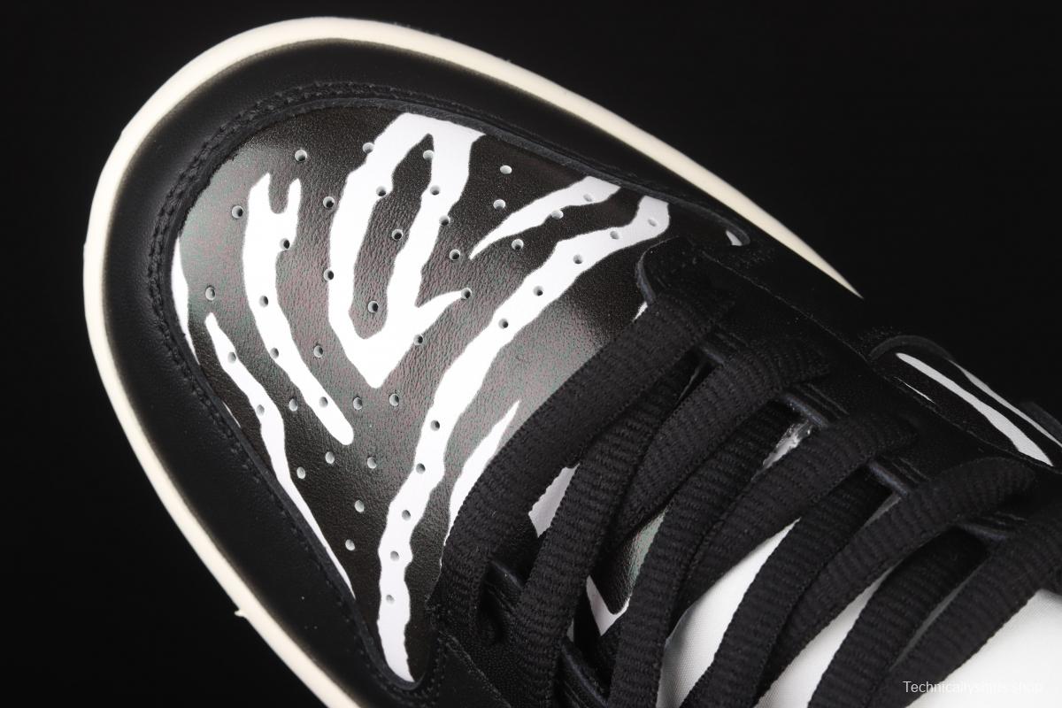 Quartersnacks x NIKE SB DUNK Zebra black and white zebra stripes joint style low-side sports and leisure board shoes DM3510-001