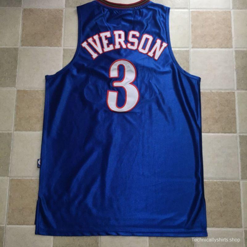 Men's Allen Iverson Blue Retro Classic Team Jersey