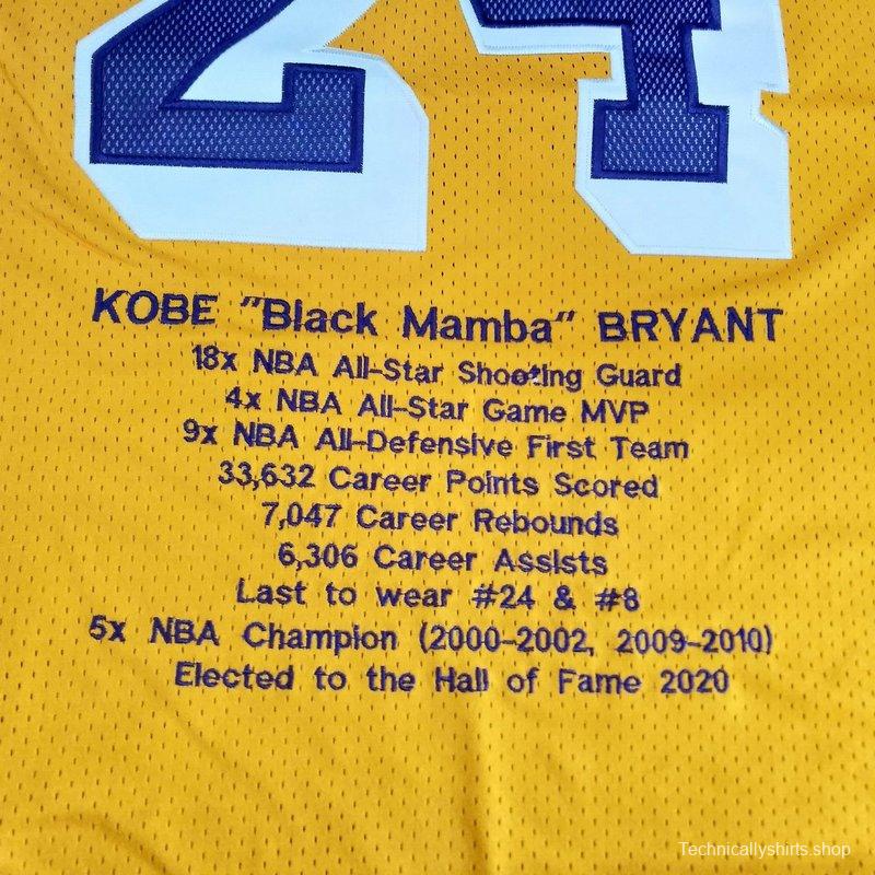 Men's Kobe Bryant Yellow Retro Classic Team Jersey