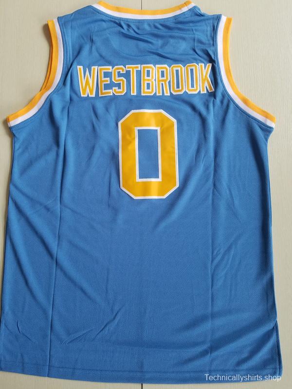 Russell Westbrook 0 UCLA College Light Blue Basketball Jersey