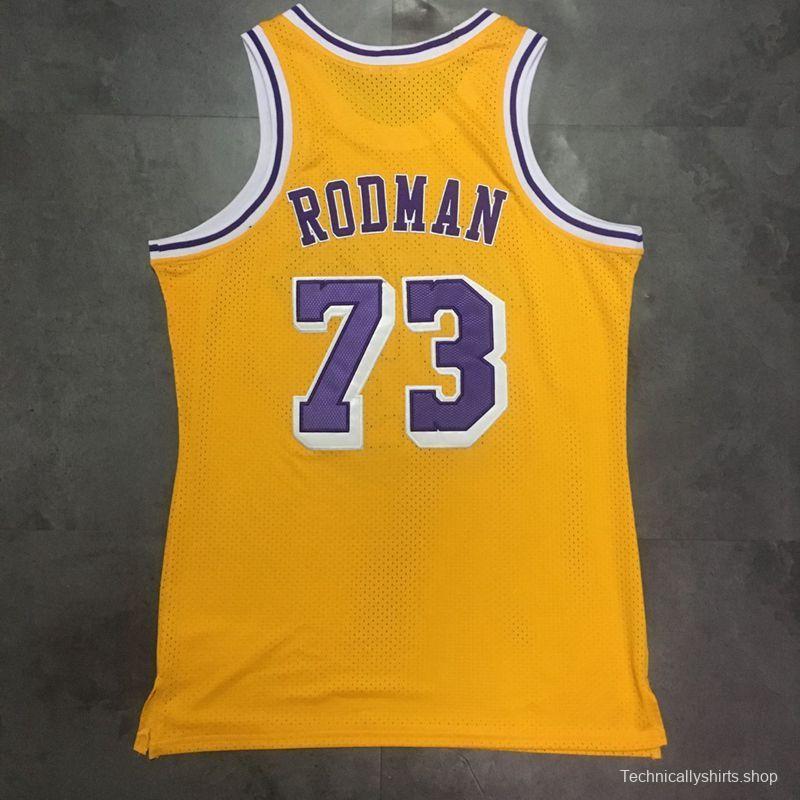 Men's Dennis Rodman Yellow Retro Classic Team Jersey