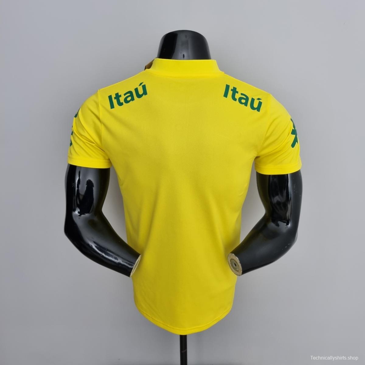 LOW NECK POLO BRAZIL YELLOW Soccer Jersey