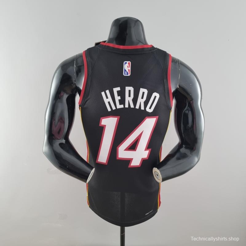 75th Anniversary Miami Heat HERRO#14 Black NBA Jersey