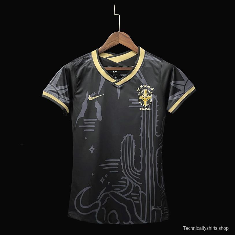 2022 Brazil Away Woman  Soccer Jersey