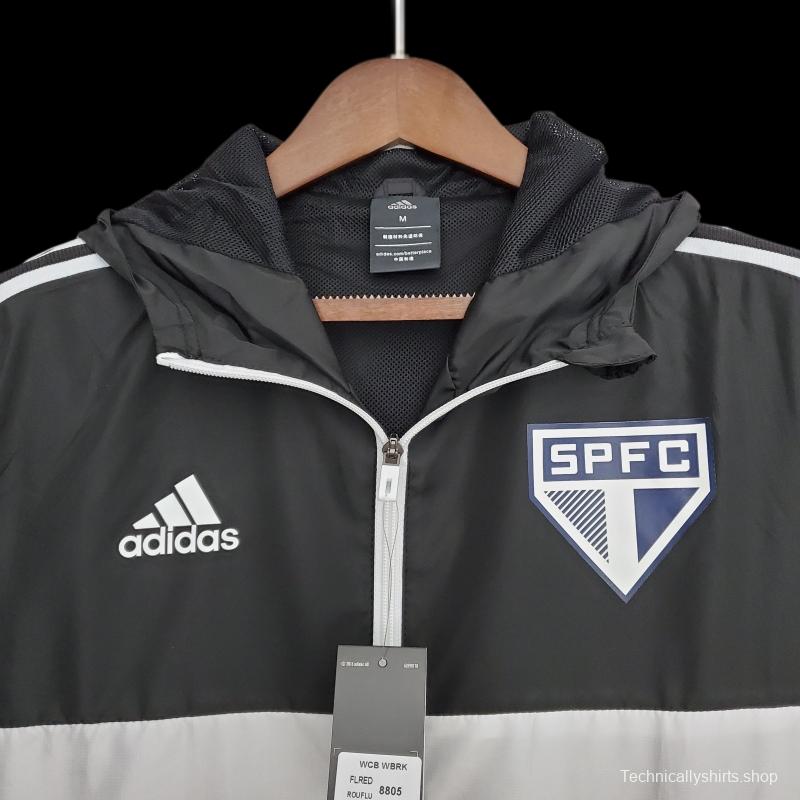 2022 Sao Paulo Windbreaker Black &amp; White Blue 