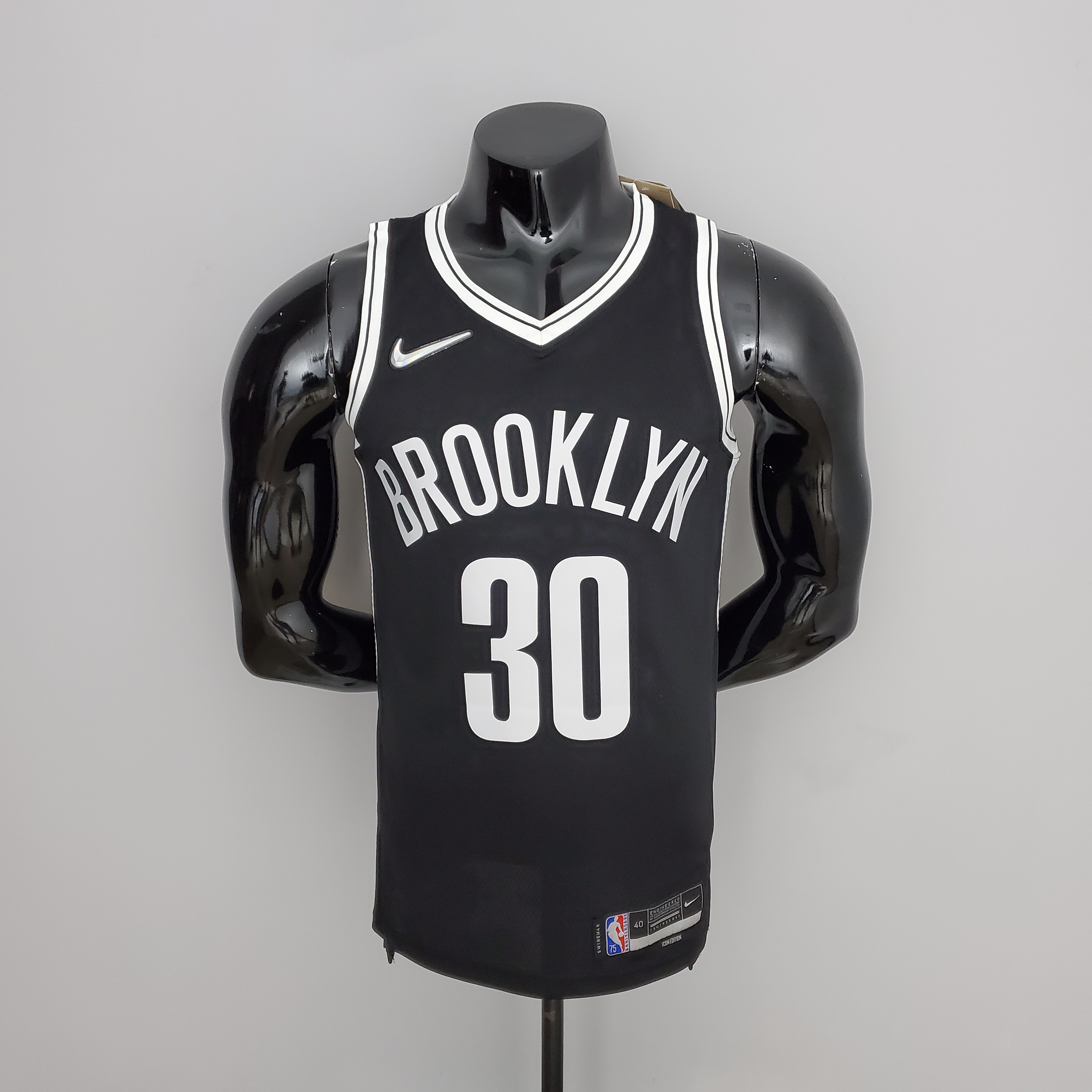 NBA 75th Anniversary Curry #30 Nets Black Jersey