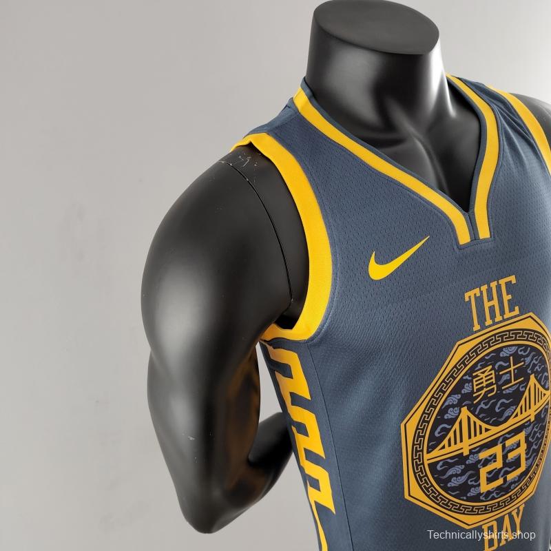 2018 GREEN #23 Golden State Warriors Grey NBA Jersey