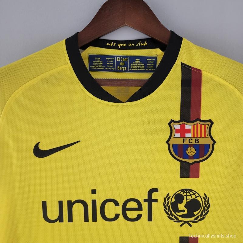 Retro 08/09 Long Sleeve Barcelona Away Soccer Jersey