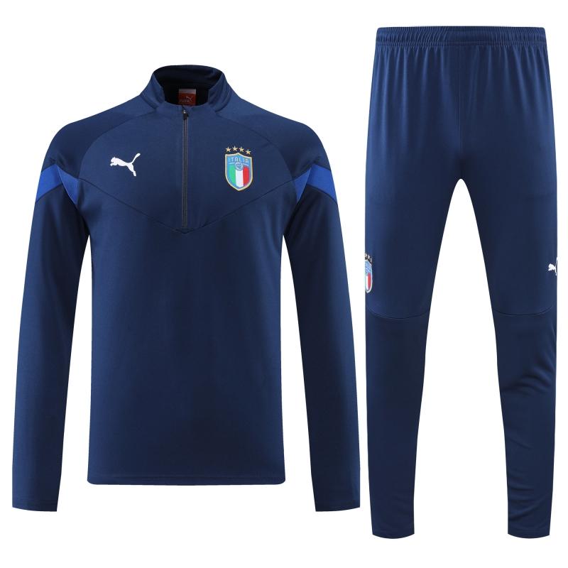 2022 Italy Navy Half Zipper Tracksuit