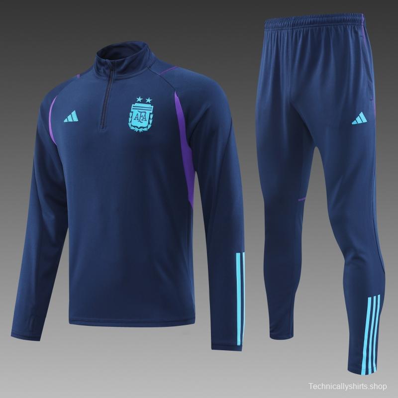 2022 Argentina Navy Half Zipper Tracksuit