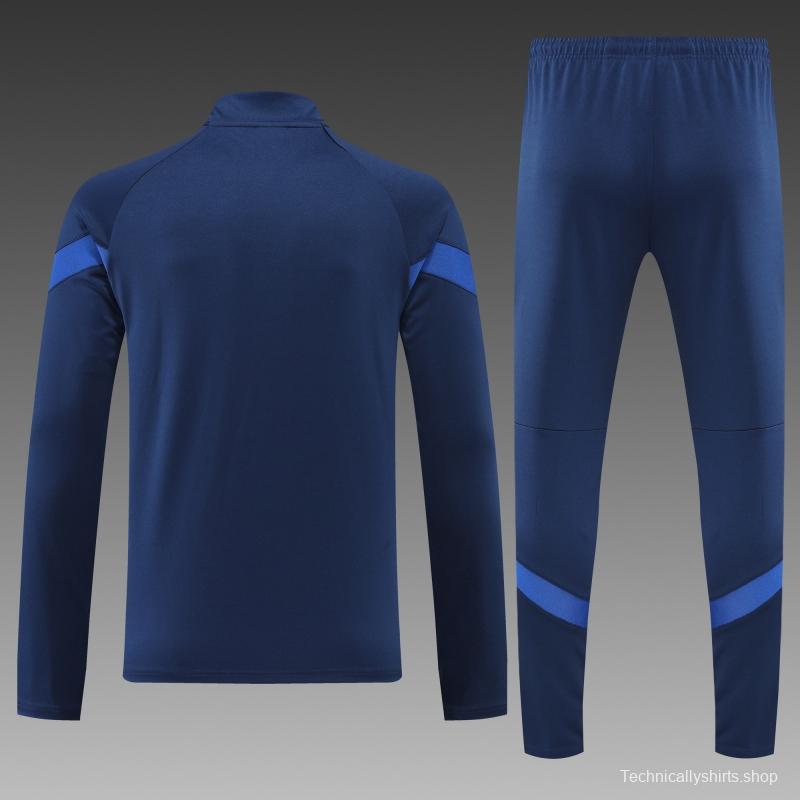 2022 Italy Navy Half Zipper Tracksuit