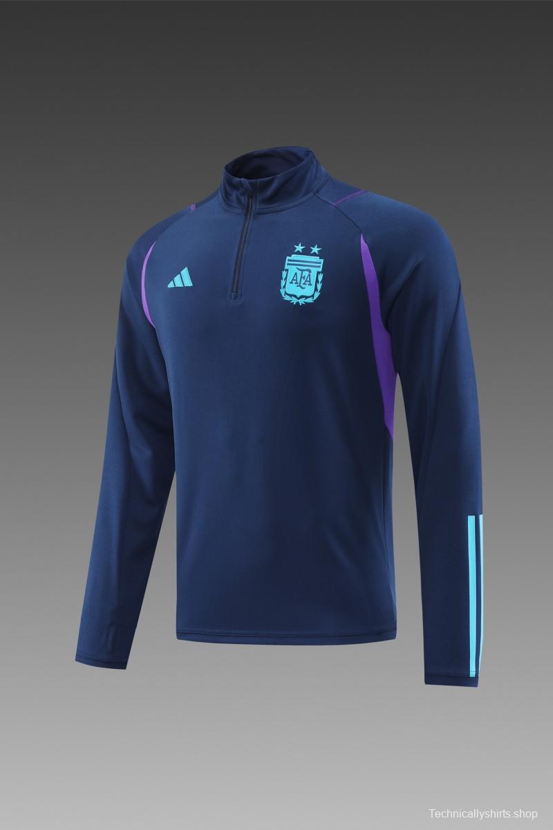 2022 Argentina Navy Half Zipper Tracksuit