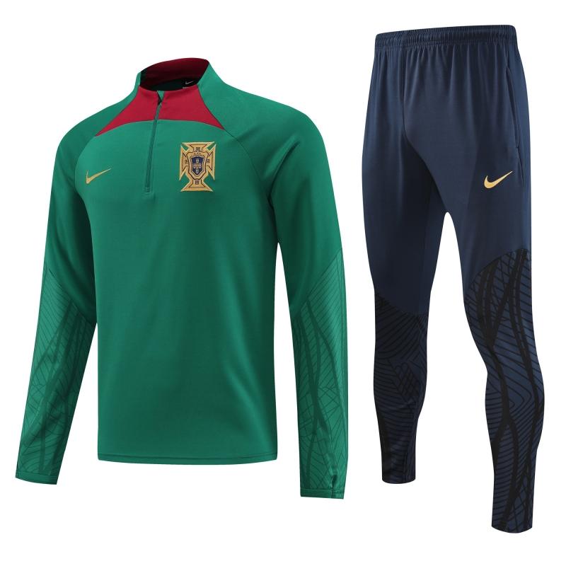 2022 Portugal Half Zipper Green Tracksuit