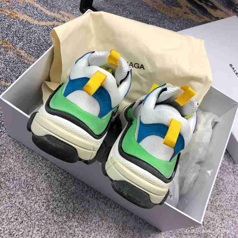 Men Balenciaga Triple-S Sneaker Multi-Color Green/Grey/Blue