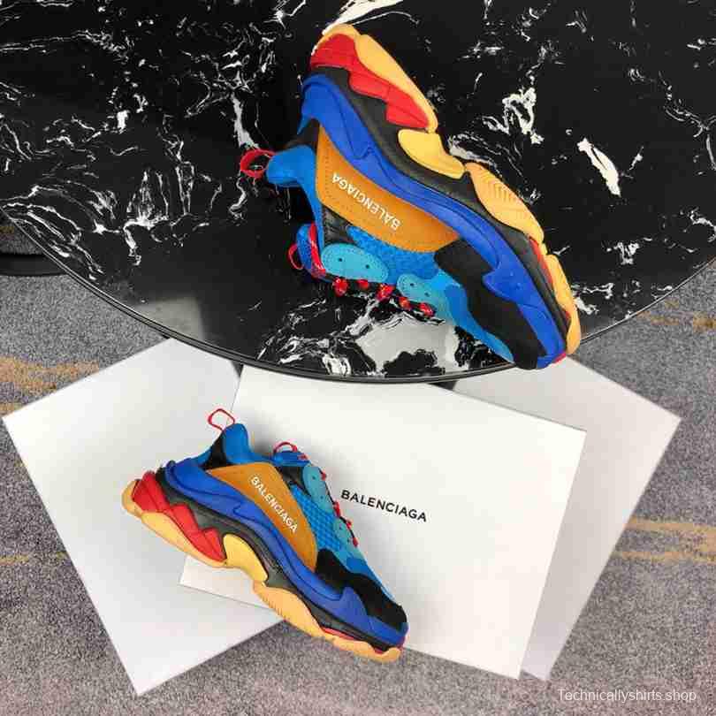 Men Balenciaga Triple-S Sneaker Multi-Color Blue/Black/Brown